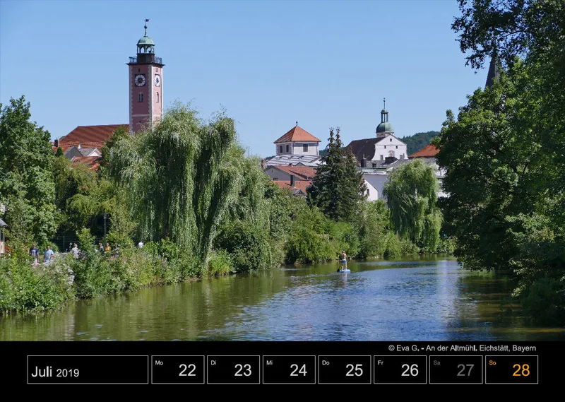 Wochenkalender auf schwarzem Hintergrund A3