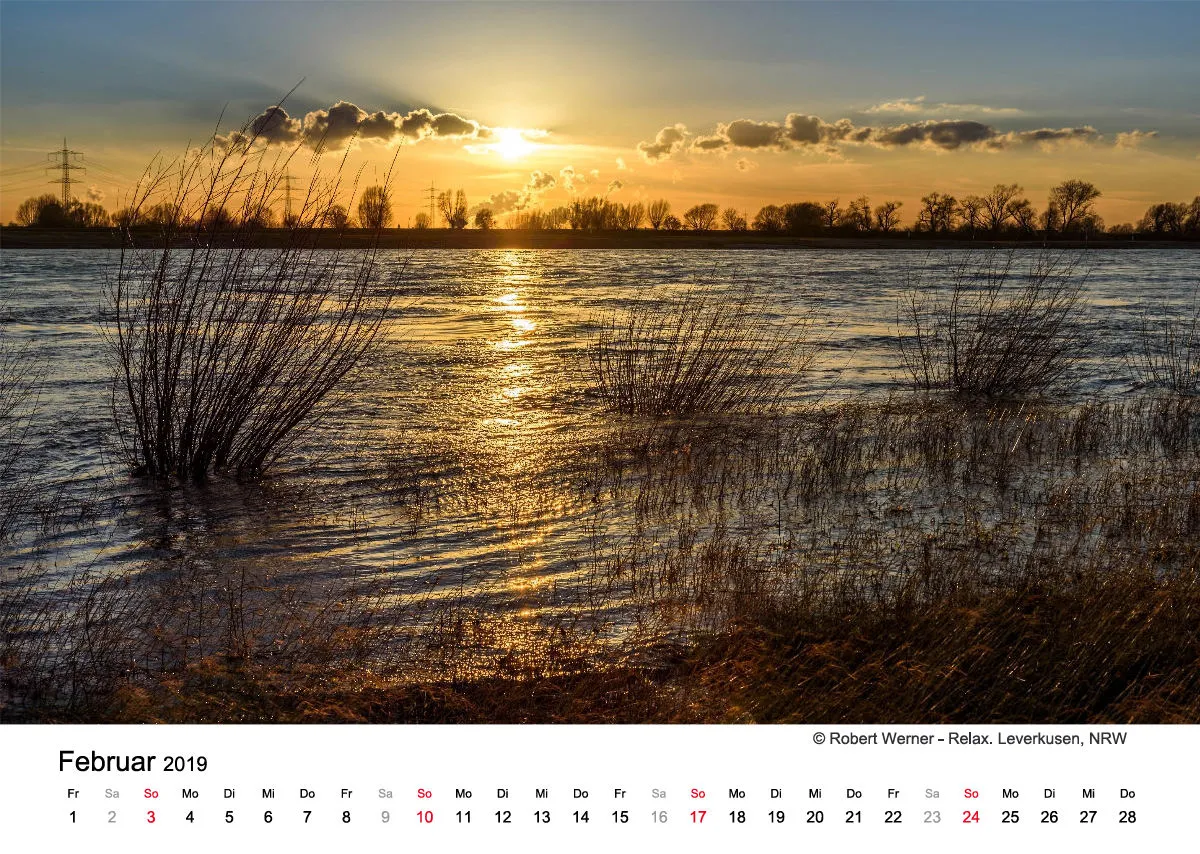 Monatskalender auf hellem Hintergrund A3