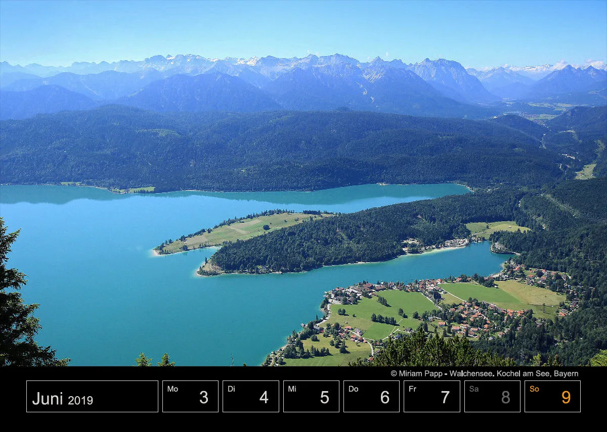 Wochenkalender auf schwarzem Hintergrund A4