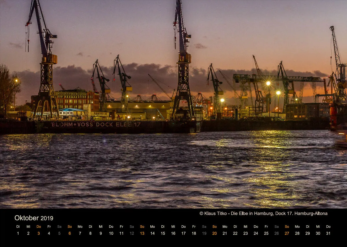 Tisch-Monatskalender auf schwarzem Hintergrund A5