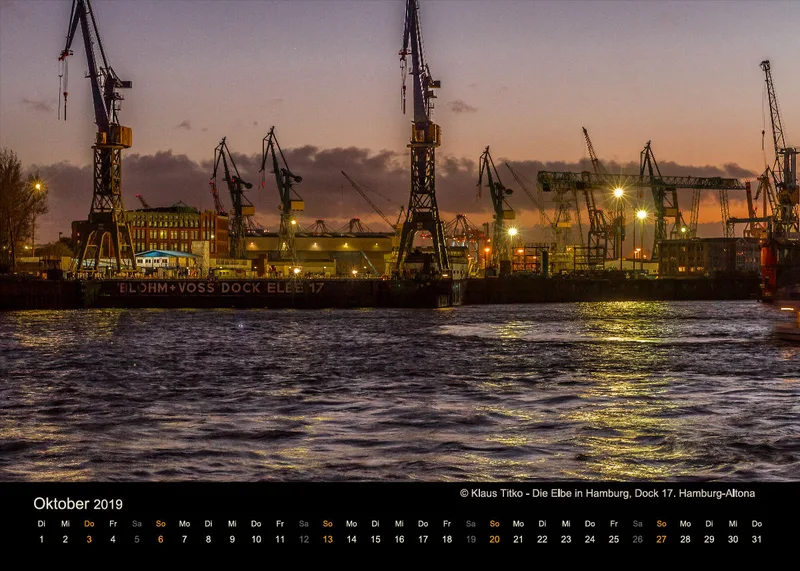 Tisch-Monatskalender auf schwarzem Hintergrund A5