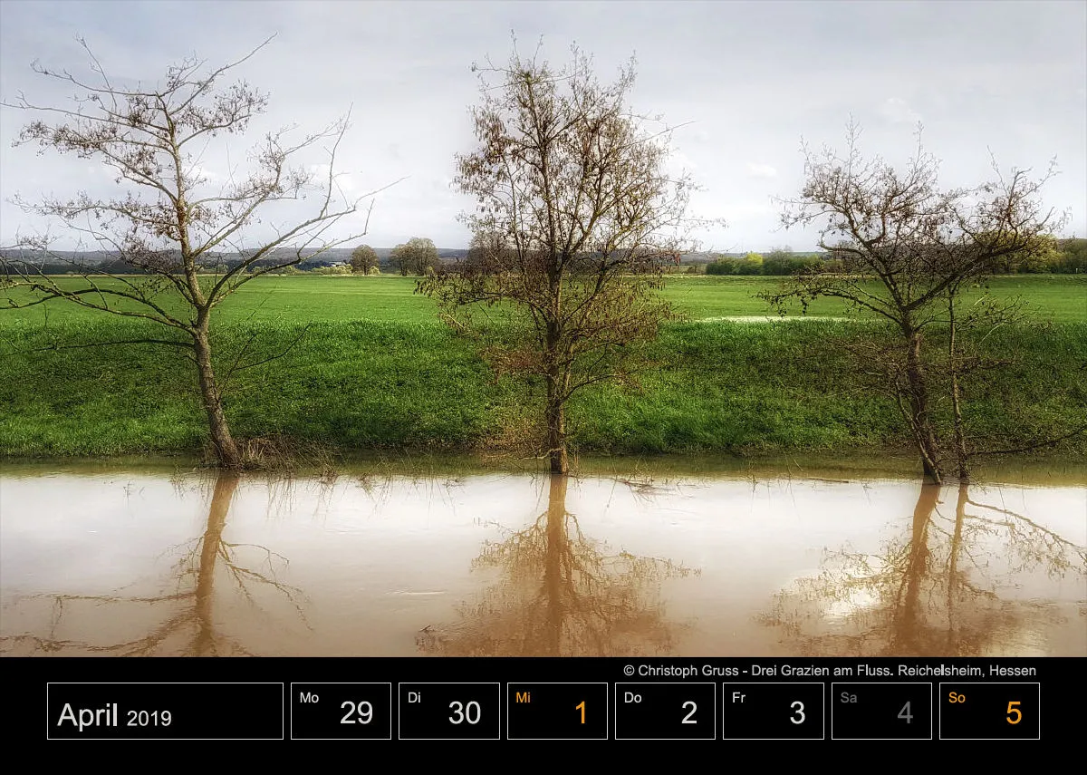 Wochenkalender auf schwarzem Hintergrund A4