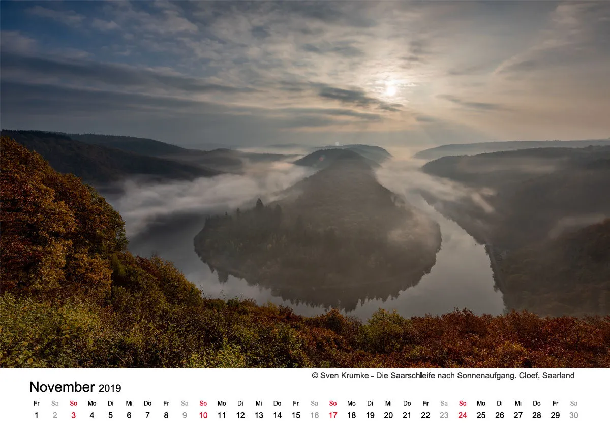 Monatskalender auf hellem Hintergrund A3