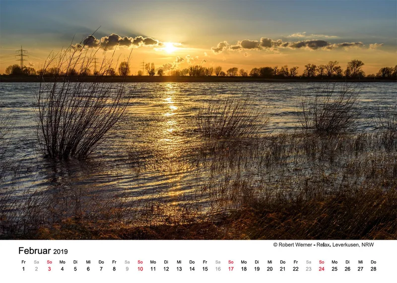Monatskalender auf hellem Hintergrund A4