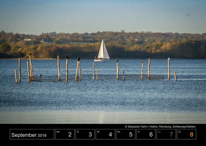 Wochenkalender auf schwarzem Hintergrund A3