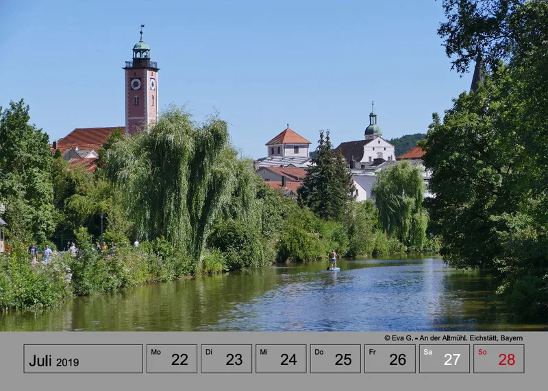 Wochenkalender auf grauem Hintergrund A4