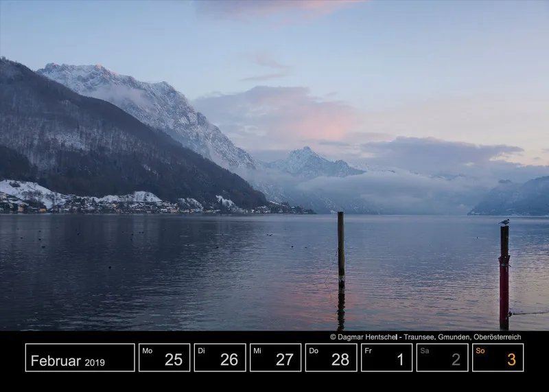 Wochenkalender auf schwarzem Hintergrund A5