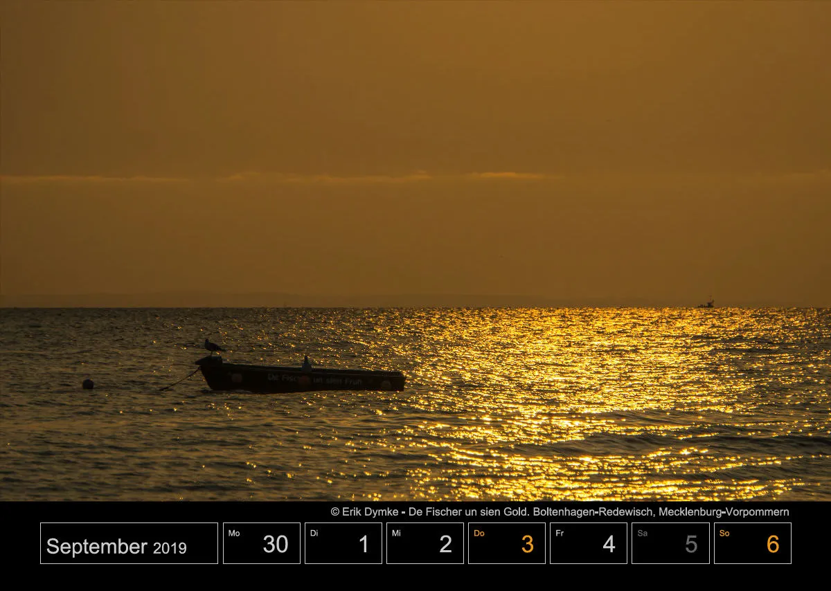Wochenkalender auf schwarzem Hintergrund A3