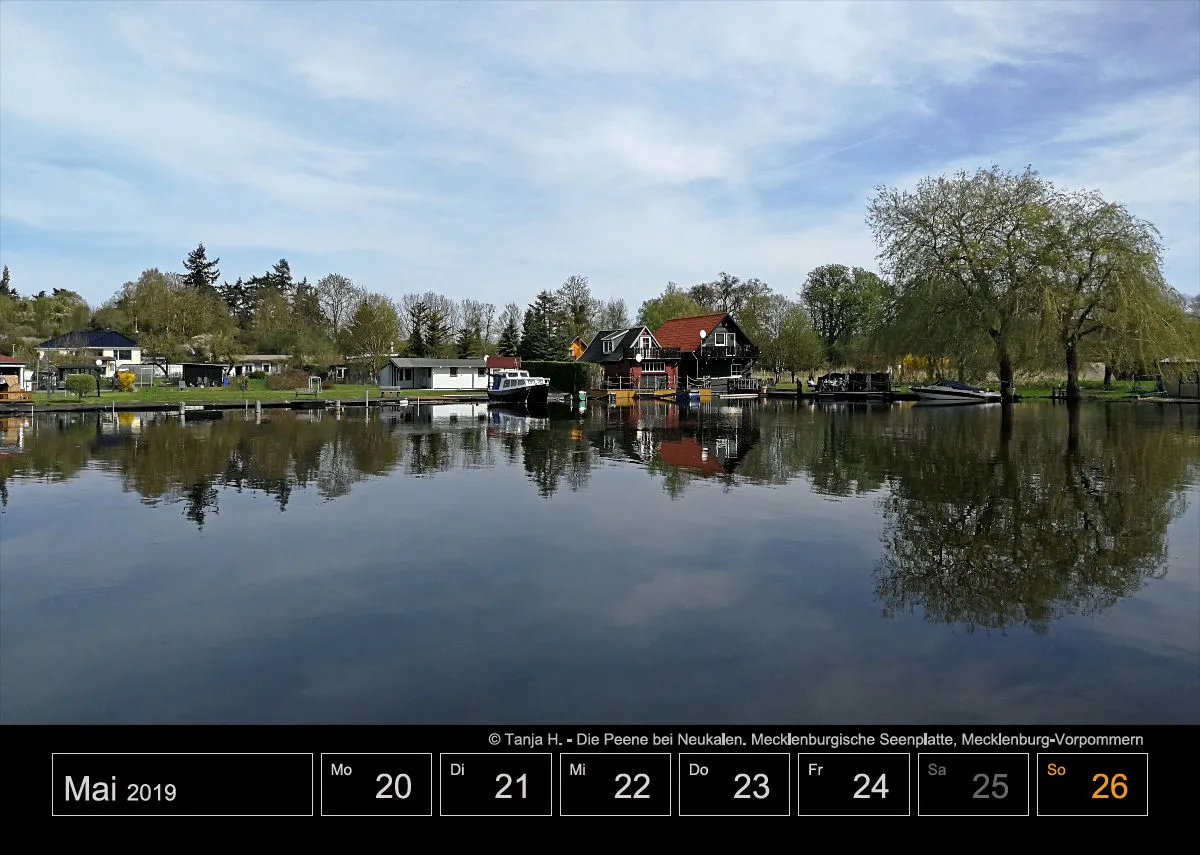 Wochenkalender auf schwarzem Hintergrund A4
