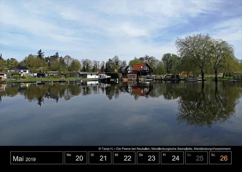 Wochenkalender auf schwarzem Hintergrund A4