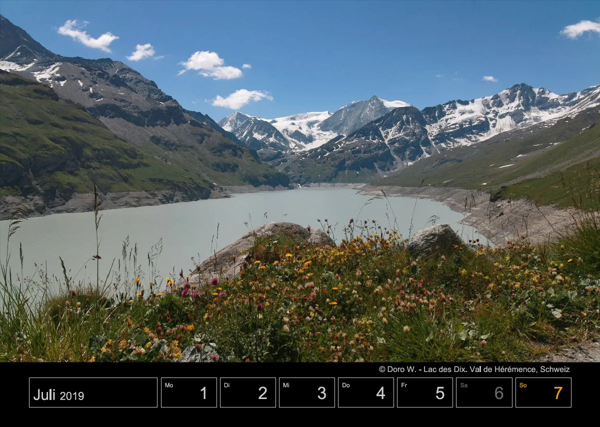 Wochenkalender auf schwarzem Hintergrund A3