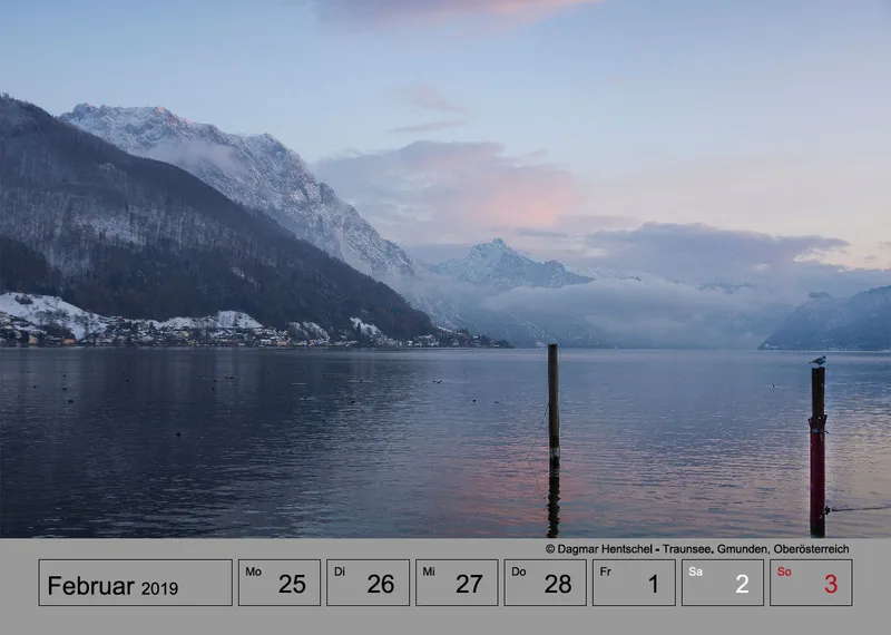 Wochenkalender auf grauem Hintergrund A4