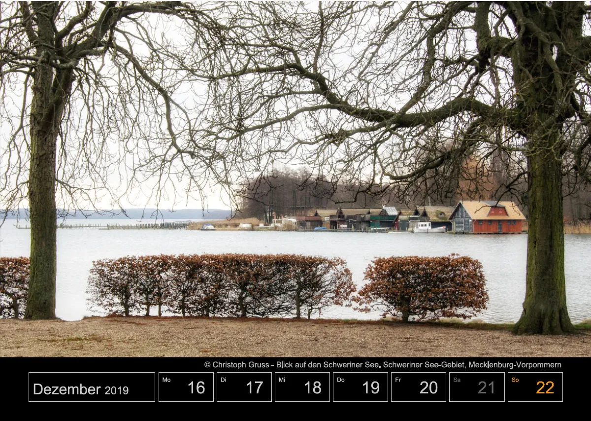 Wochenkalender auf schwarzem Hintergrund A3