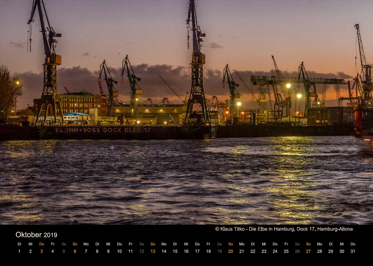 Monatskalender auf schwarzem Hintergrund A5