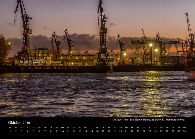 Monatskalender auf schwarzem Hintergrund A5
