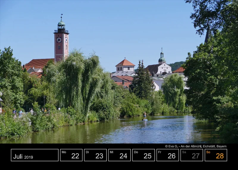 Wochenkalender auf schwarzem Hintergrund A5