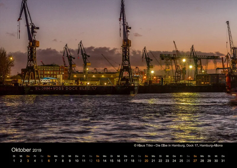 Monatskalender auf schwarzem Hintergrund A3 /