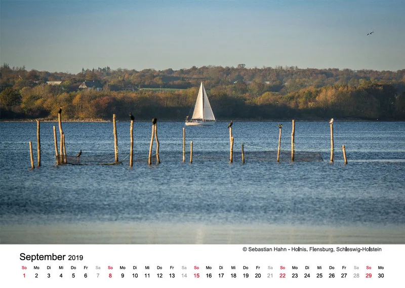 Monatskalender auf hellem Hintergrund A3