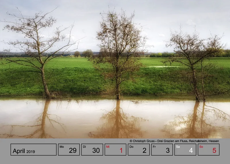 Tisch-Wochenkalender auf grauem Hintergrund A5