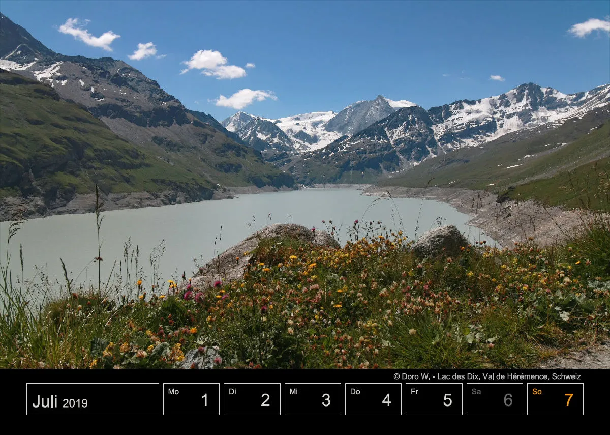 Wochenkalender auf schwarzem Hintergrund A4