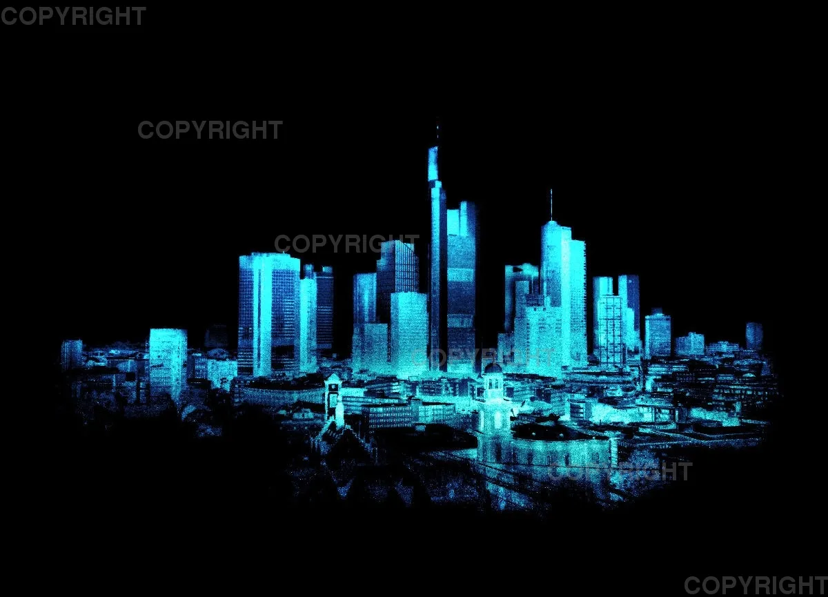 Grußkarte / Frankfurt - Skyline