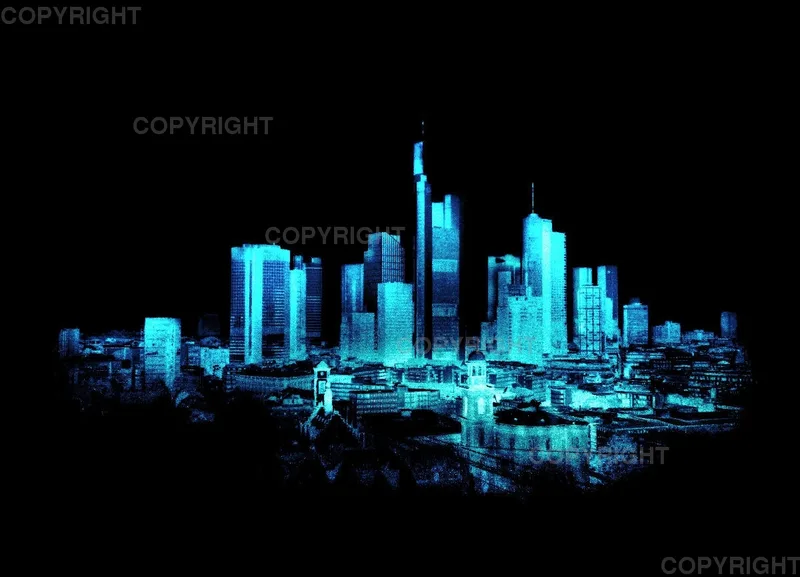 Grußkarte / Frankfurt - Skyline