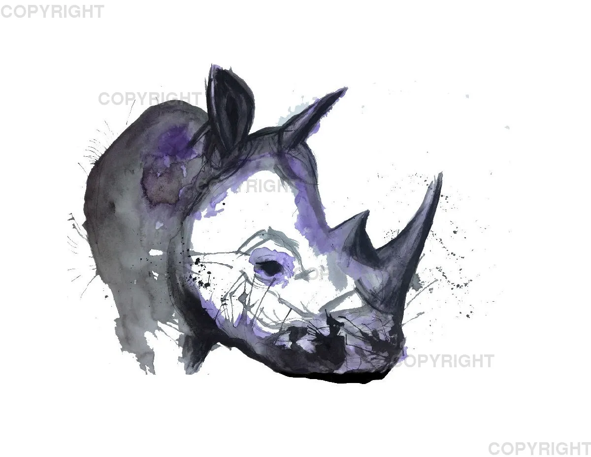 Leinwand / Nashorn 40 x 30cm
