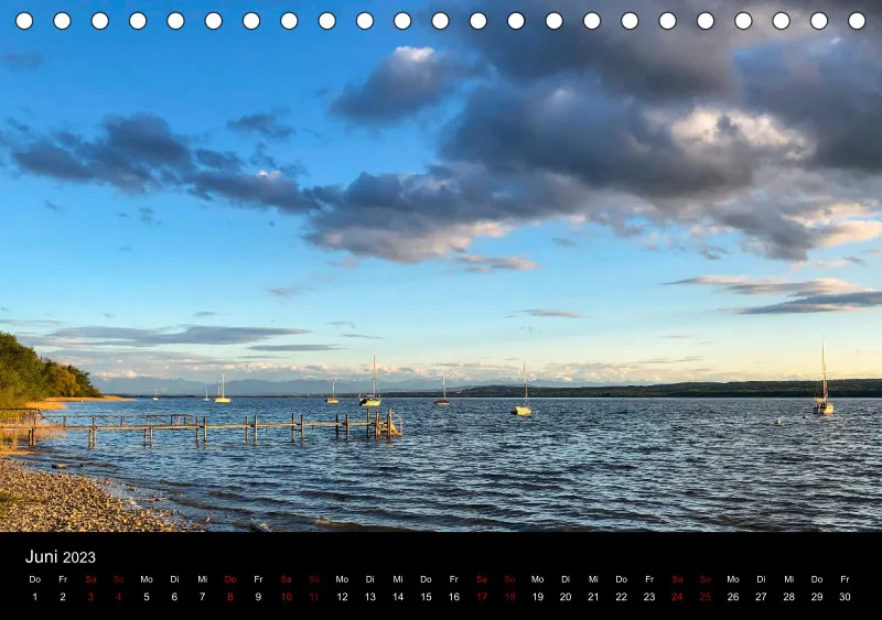 Magic A5 (AUT) breites Kalend-arium - Tischkalender Ammersee Magic 2023 - Feiertage (AUT)