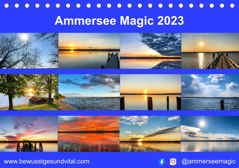 Magic A5 (CH) breites Kalend-arium - Tischkalender Ammersee Magic 2021 - Feiertage (CH)