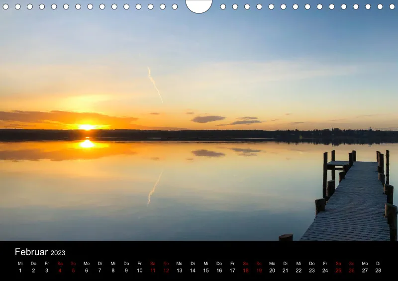 Magic A4 (CH) breites Kalend-arium - Wandkalender Ammersee Magic 2023 - Feiertage (CH)