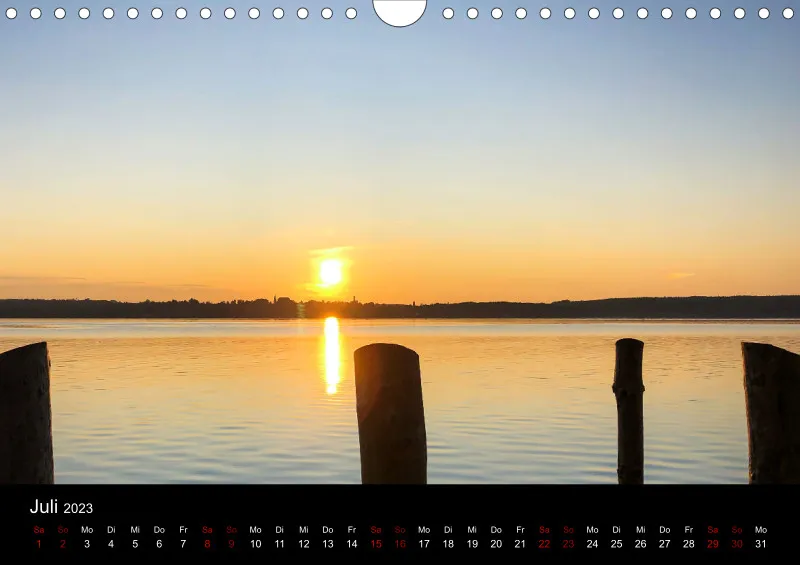 Magic A4 (AUT) breites Kalend-arium - Wandkalender Ammersee Magic 2023 - Feiertage (AUT)