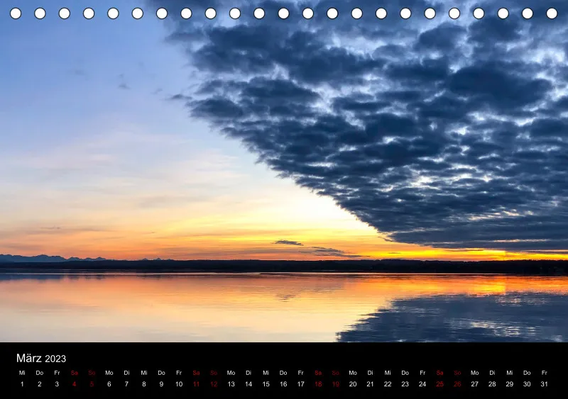 Magic A5 (CH) breites Kalend-arium - Tischkalender Ammersee Magic 2021 - Feiertage (CH)