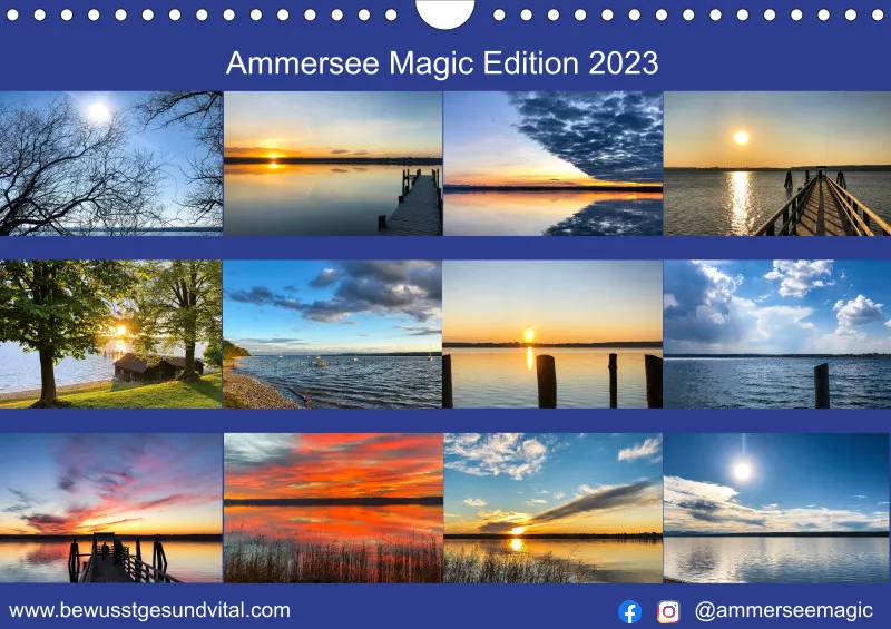 Magic A4 ZEITLOS 2023 mini Kalendarium - Wandkalender Ammersee Magic Edition 2023