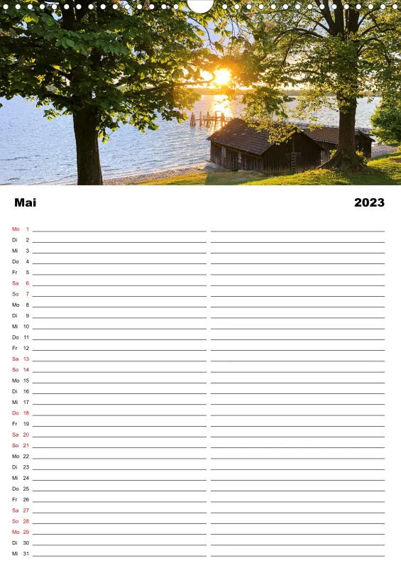 Familienplaner Magic A3 (AUT) - Ammersee Magic 2023 - Feiertage (AUT)