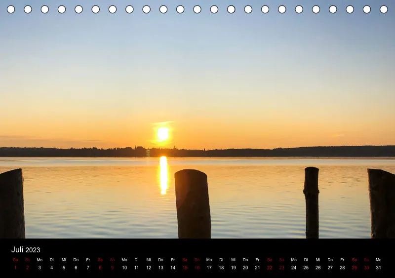 Magic A5 (CH) breites Kalend-arium - Tischkalender Ammersee Magic 2021 - Feiertage (CH)