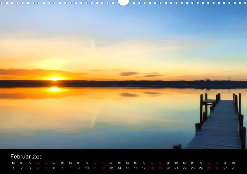 Kunstkalender A3 (AUT) breites Kalendarium - Ammersee Magic 2023 - Feiertage (AUT)