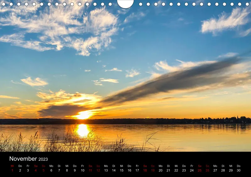Magic A4 (AUT) breites Kalend-arium - Wandkalender Ammersee Magic 2023 - Feiertage (AUT)