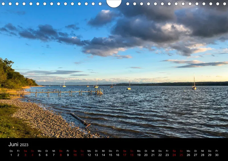 Magic A4 (AUT) breites Kalend-arium - Wandkalender Ammersee Magic 2023 - Feiertage (AUT)
