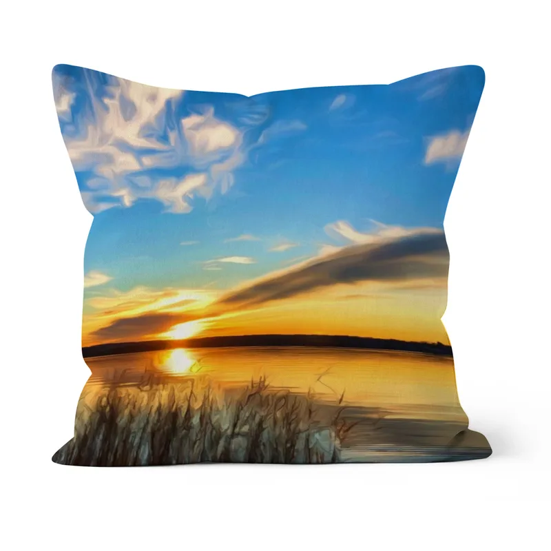 Kissen 40x40 Gelbe Motive mit Horizont