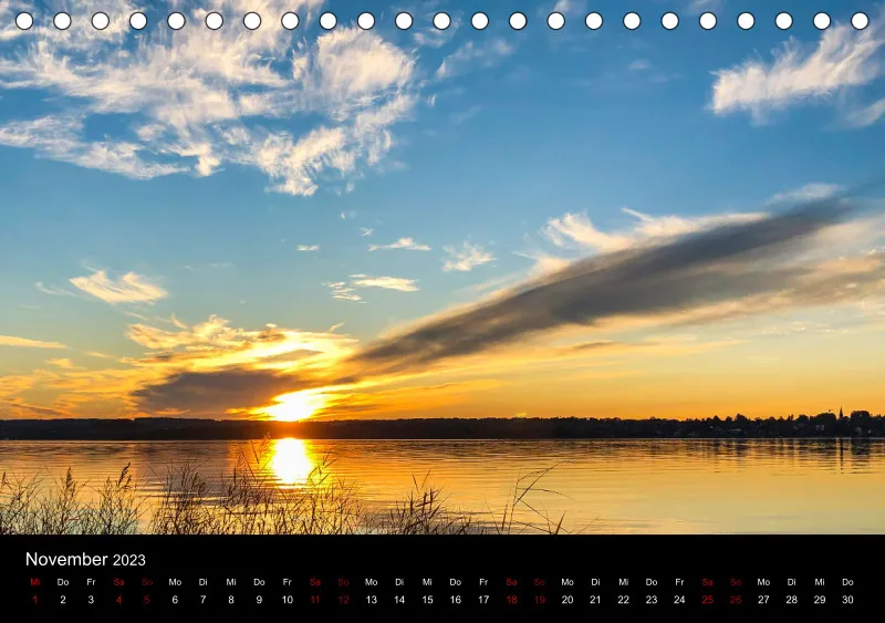 Magic A5 (AUT) breites Kalend-arium - Tischkalender Ammersee Magic 2023 - Feiertage (AUT)