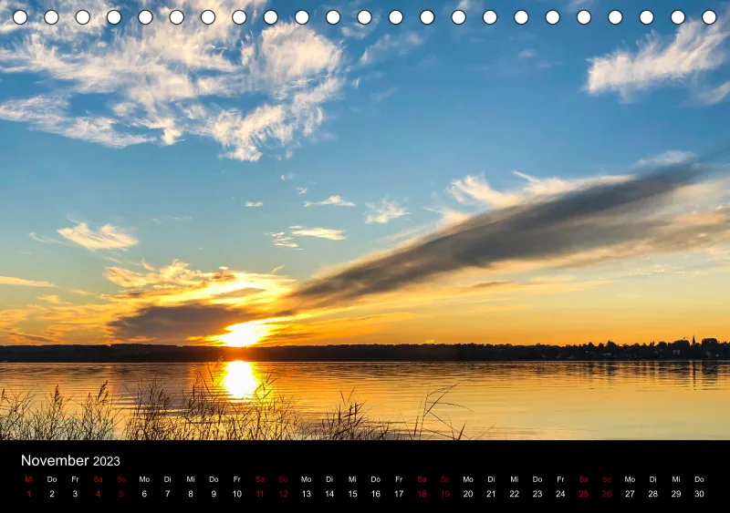 Magic A5 (AUT) breites Kalend-arium - Tischkalender Ammersee Magic 2023 - Feiertage (AUT)