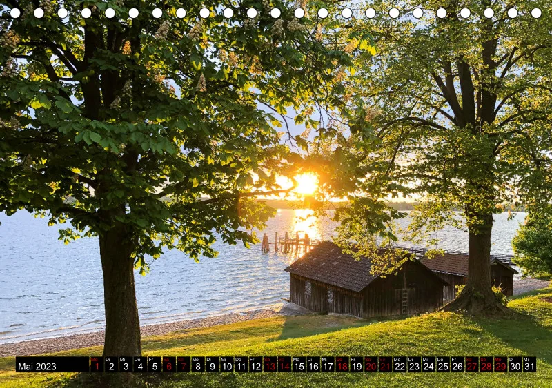 Magic A5 (AUT) mini Kalendari-um - Tischkalender Ammersee Magic 2023 - Feiertage (AUT)