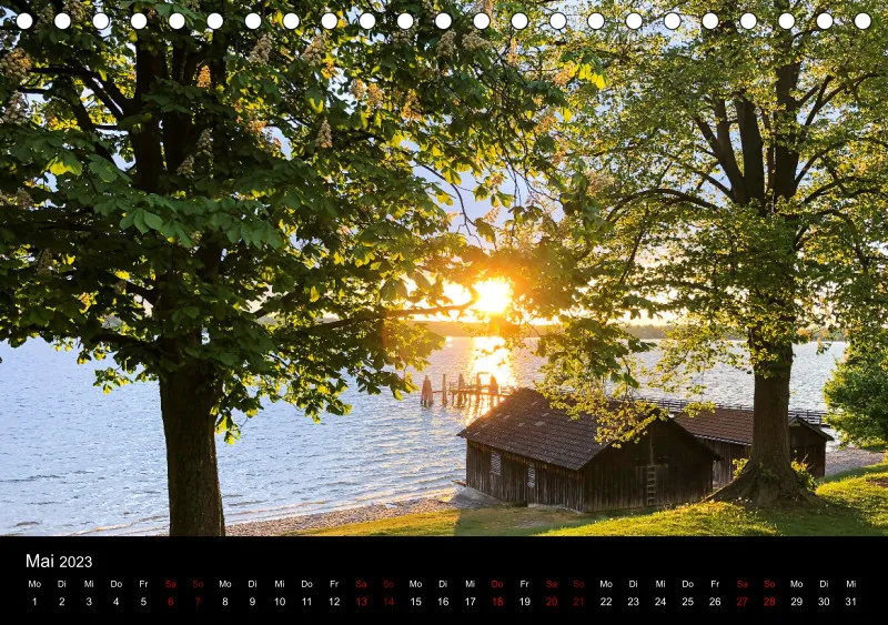 Magic A5 (CH) breites Kalend-arium - Tischkalender Ammersee Magic 2021 - Feiertage (CH)