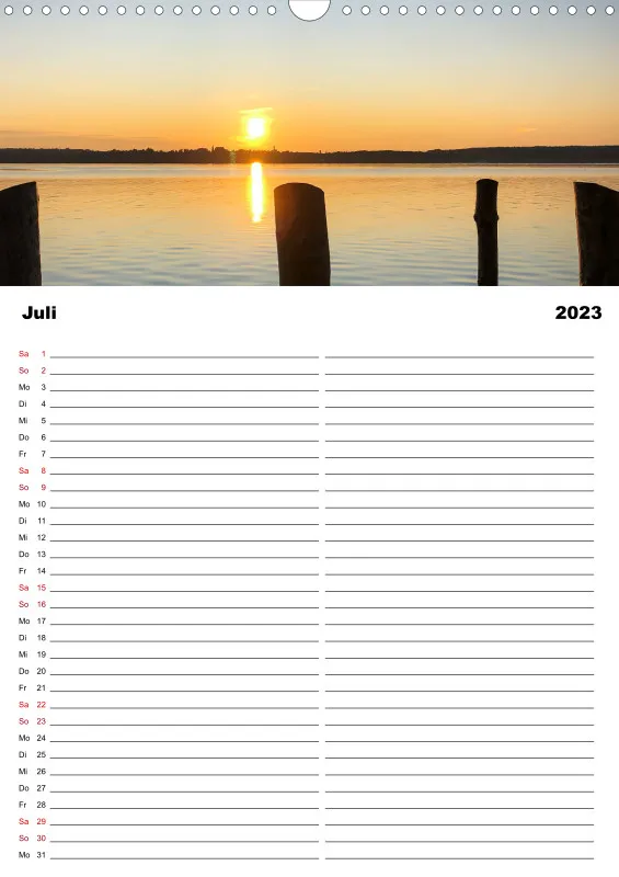 Familienplaner Magic A3 (D) - Ammersee Magic 2023 - Feiertage (D)