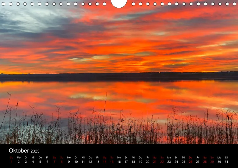 Magic A4 (AUT) breites Kalend-arium - Wandkalender Ammersee Magic 2023 - Feiertage (AUT)