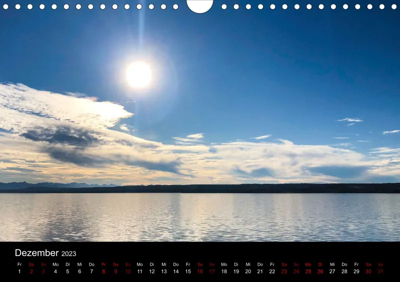 Magic A4 (AUT) breites Kalend-arium - Wandkalender Ammersee Magic 2023 - Feiertage (AUT)