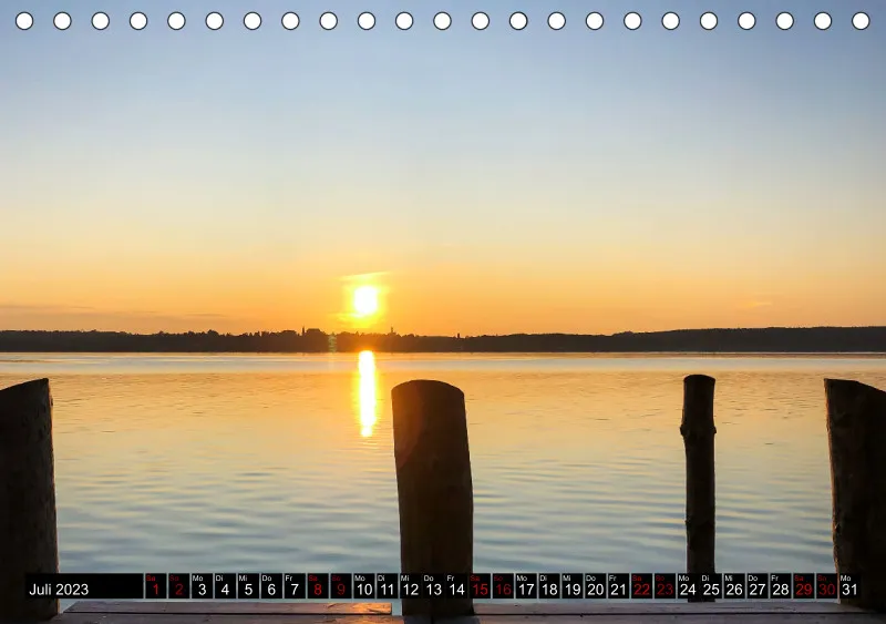 Magic A5 (AUT) mini Kalendari-um - Tischkalender Ammersee Magic 2023 - Feiertage (AUT)
