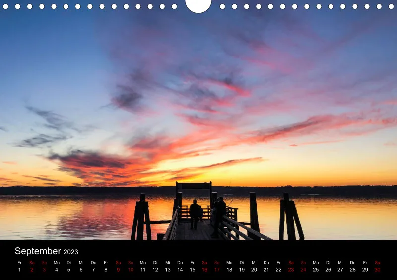 Magic A4 (AUT) breites Kalend-arium - Wandkalender Ammersee Magic 2023 - Feiertage (AUT)