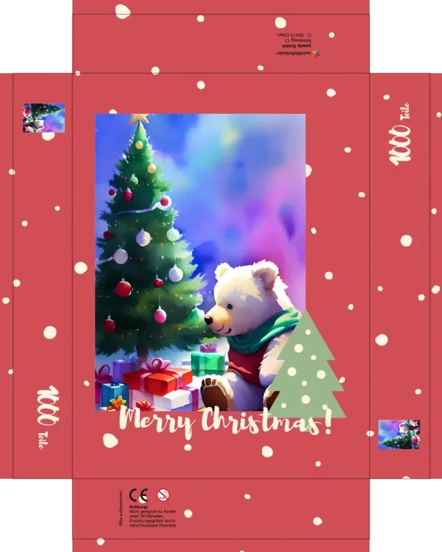 Puzzle Christmas-Edition Teddybär am Tannenbaum
