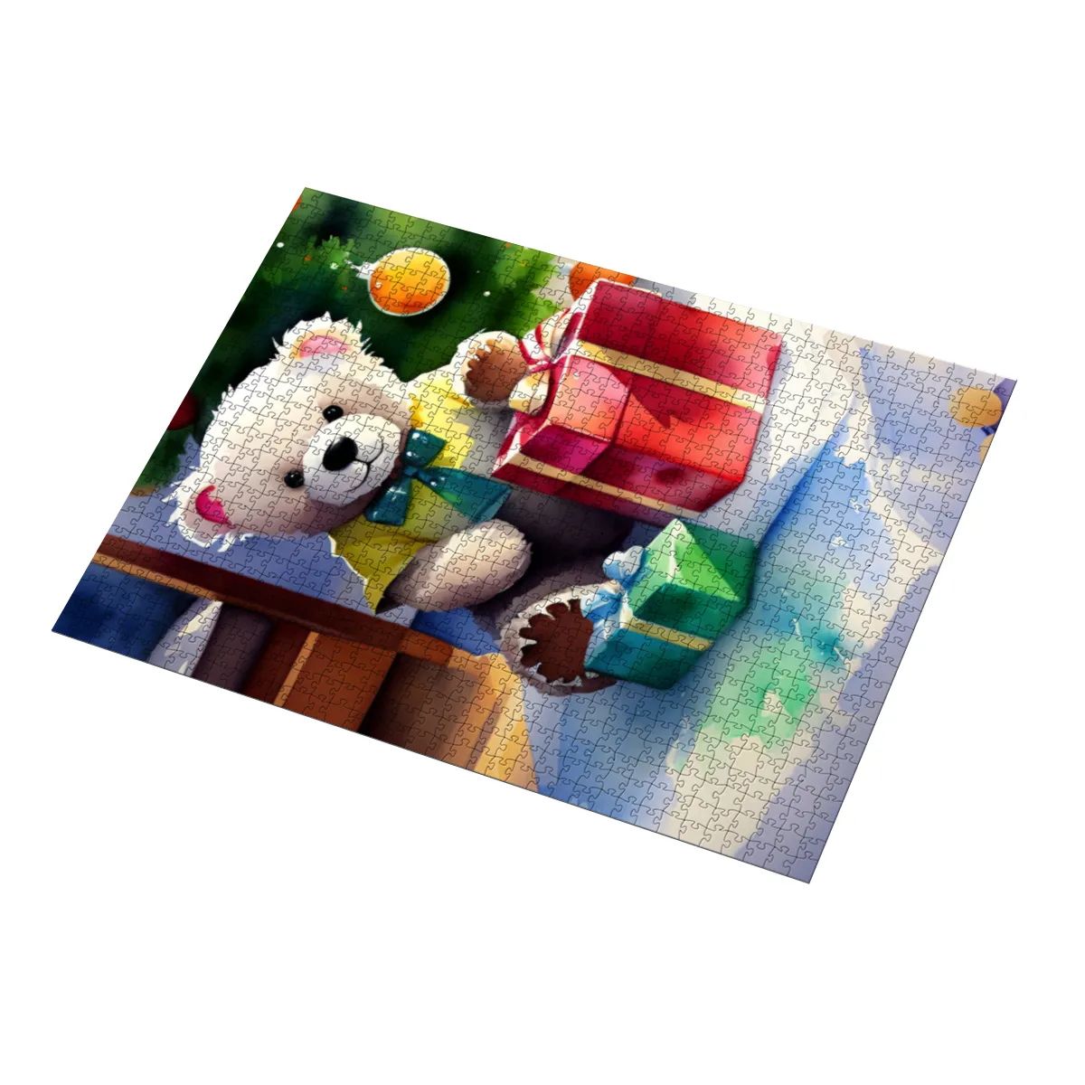 Puzzle Christmas-Edition Teddybär mit Geschenken
